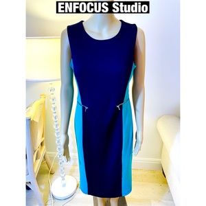 ENFOCUS Studio‎ , Navy&Teal Dress Sz 6 New!